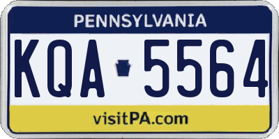 PA license plate KQA5564