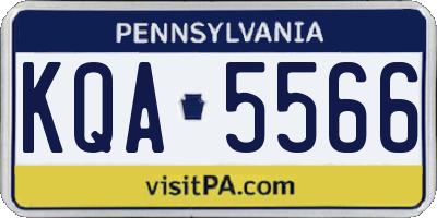 PA license plate KQA5566