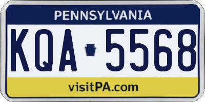 PA license plate KQA5568