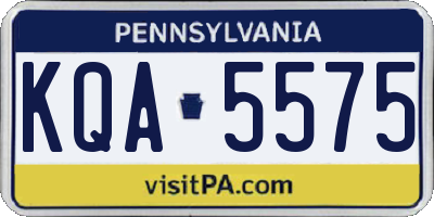 PA license plate KQA5575