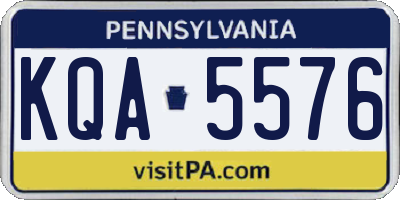 PA license plate KQA5576