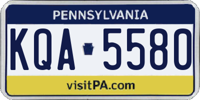 PA license plate KQA5580