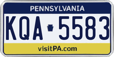 PA license plate KQA5583