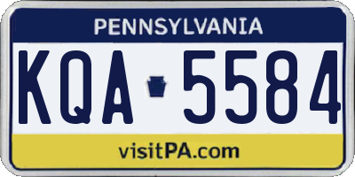 PA license plate KQA5584