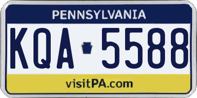 PA license plate KQA5588