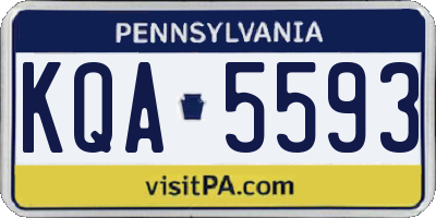 PA license plate KQA5593