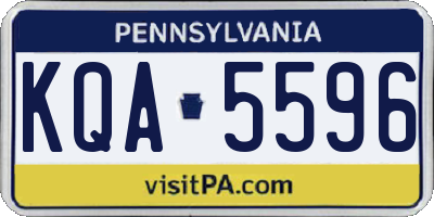 PA license plate KQA5596
