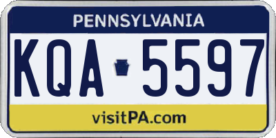 PA license plate KQA5597
