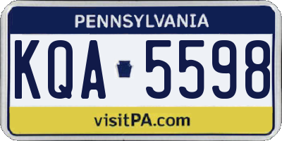 PA license plate KQA5598