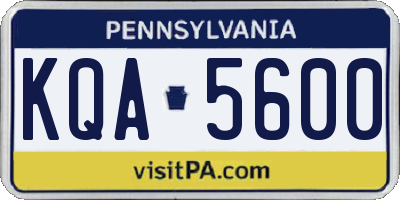PA license plate KQA5600