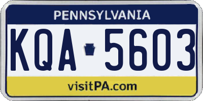 PA license plate KQA5603