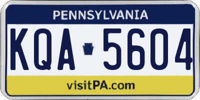 PA license plate KQA5604