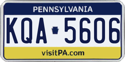 PA license plate KQA5606