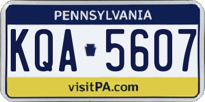 PA license plate KQA5607