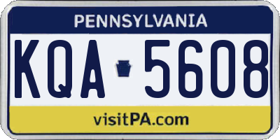 PA license plate KQA5608