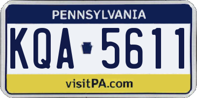 PA license plate KQA5611