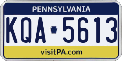 PA license plate KQA5613