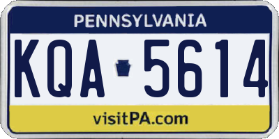 PA license plate KQA5614