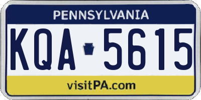 PA license plate KQA5615