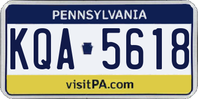 PA license plate KQA5618