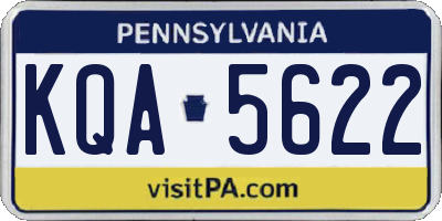 PA license plate KQA5622