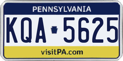 PA license plate KQA5625