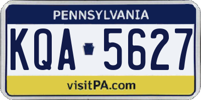 PA license plate KQA5627