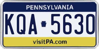 PA license plate KQA5630