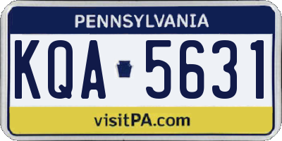 PA license plate KQA5631