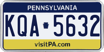 PA license plate KQA5632
