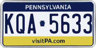 PA license plate KQA5633