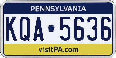 PA license plate KQA5636