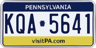 PA license plate KQA5641