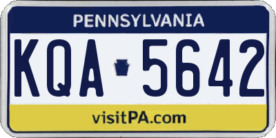 PA license plate KQA5642