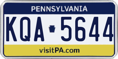 PA license plate KQA5644