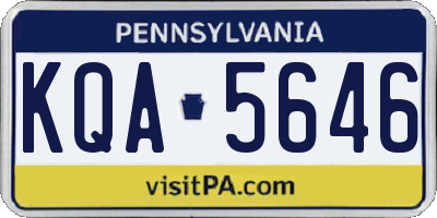 PA license plate KQA5646
