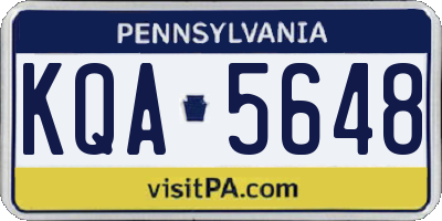 PA license plate KQA5648