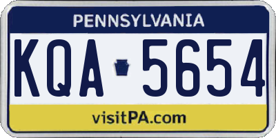 PA license plate KQA5654