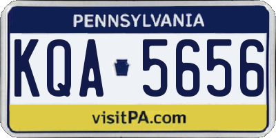 PA license plate KQA5656
