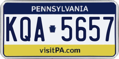 PA license plate KQA5657