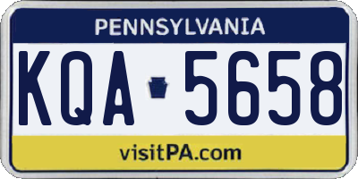 PA license plate KQA5658
