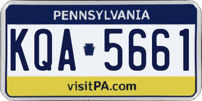 PA license plate KQA5661