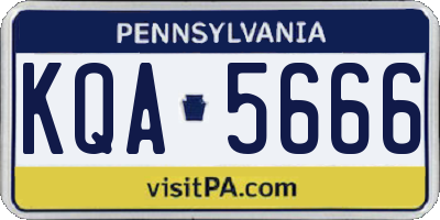 PA license plate KQA5666