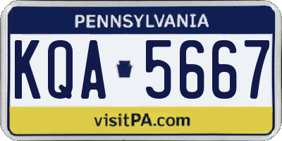 PA license plate KQA5667