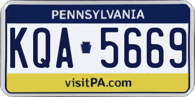 PA license plate KQA5669