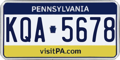 PA license plate KQA5678