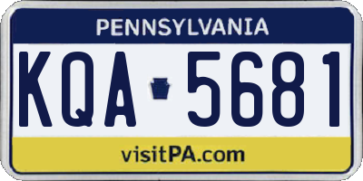 PA license plate KQA5681
