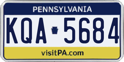 PA license plate KQA5684
