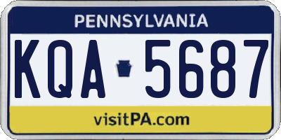 PA license plate KQA5687