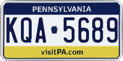 PA license plate KQA5689